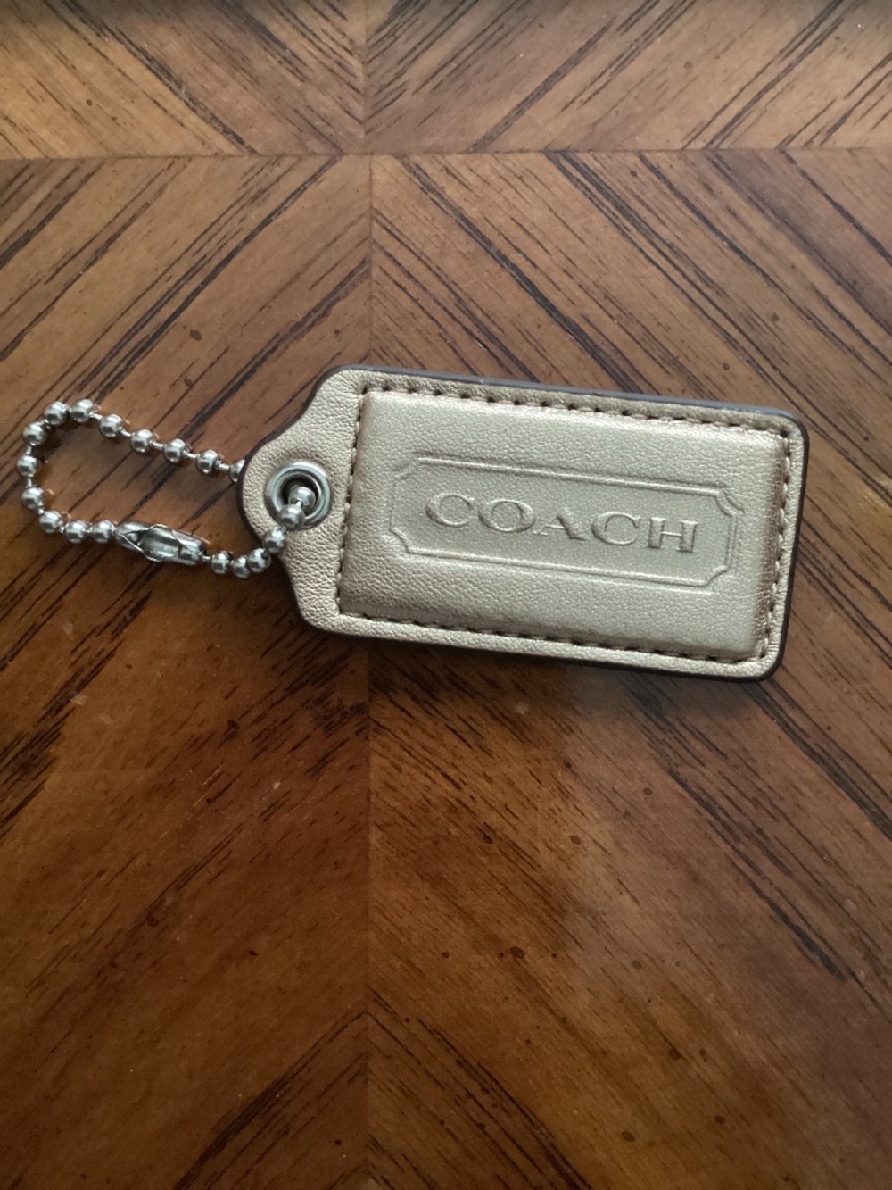 genuine leather coach key tag